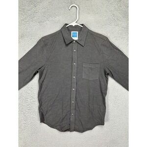 Jason Scott Shirt Adult Small Grey Flannel Button Up Long Sleeve Pocket Mens NEW